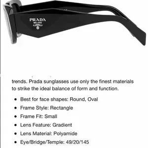 Prada | Accessories | Prada Unisex Ultra Shiny Black  display picture 1